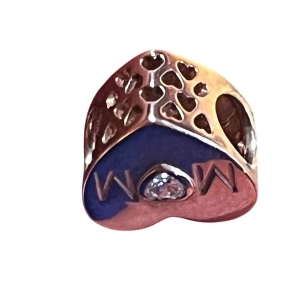 Authentic Pandora Rose Gold tone Mother Mom Heart Charm Bead ALE MET - Picture 8 of 8